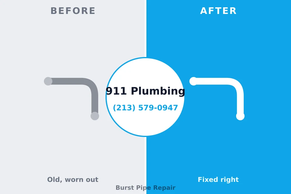 Before and after: plumbing repair Avoca, IA